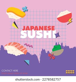 SUSHI BANNER DESIGN VEKTORVORLAGE