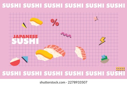 SUSHI BANNER DESIGN VECTOR TEMPLATE
