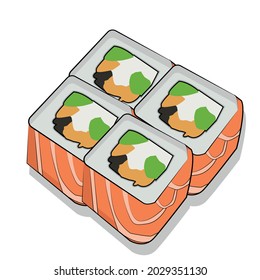 sushi bar food, Japanese food . EPS 10