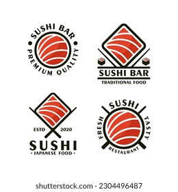 Sushi bar japanese food design logo collection for label product, shop logo, stamp, banner, and more