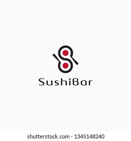 Sushi Bar Logo Design Template - Vector