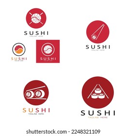 Sushi bar logo. Japanese traditional cuisine, tasty food icon. japanese text translation, japanese restaurant,japanese food,japanese feel,fresh fish healthy.asian sushi bar vector