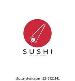 Sushi bar logo. Japanese traditional cuisine, tasty food icon. japanese text translation, japanese restaurant,japanese food,japanese feel,fresh fish healthy.asian sushi bar vector