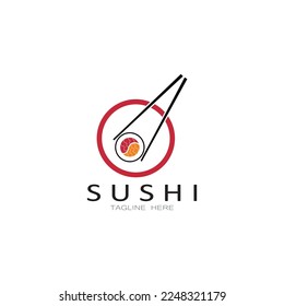 Sushi bar logo. Japanese traditional cuisine, tasty food icon. japanese text translation, japanese restaurant,japanese food,japanese feel,fresh fish healthy.asian sushi bar vector