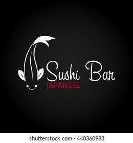 Sushi bar logo template design. Japanese. Bar, restaurant. Vector illustration.