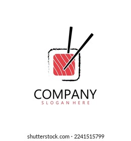Logo de la barra de sushi. Icono del logo del vector de sushi, o especialidades japonesas.