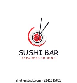 Logo de la barra de sushi. Icono del logo del vector de sushi, o especialidades japonesas.