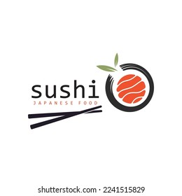 Logo de la barra de sushi. Icono del logo del vector de sushi, o especialidades japonesas.