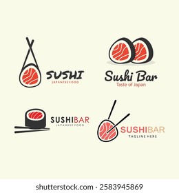 Sushi bar logo. Sushi vector logo icon, or Japanese specialties.