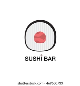 Sushi bar logo. Vector sushi roll logotype or icon.