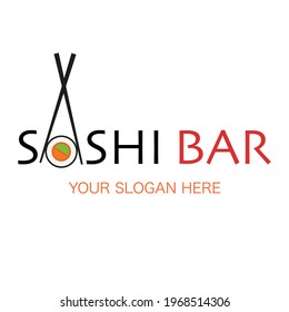 Sushi bar. Logotype. Emblem. Japanese food. Vector graphics