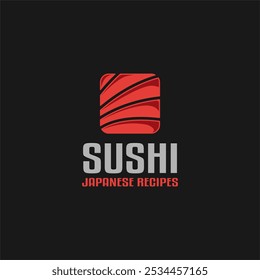 sushi bar seafood logo emblem template japanese traditional cuisine, tasty food icon and chopsticks food restaurant business logo modern design vector illustration