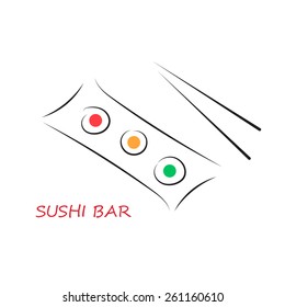 Sushi bar. Vector illustration. 