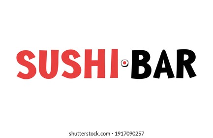 Sushi bar vector illustration black and red color