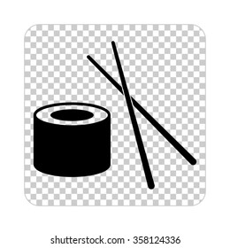 sushi  - black vector icon