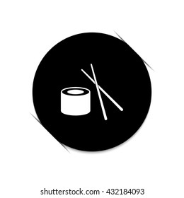 sushi  - black vector icon