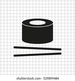 sushi  - black vector icon