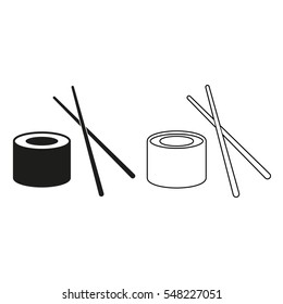 sushi  - black vector icon