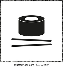 sushi -  black vector icon
