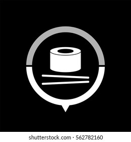 sushi -  black vector icon