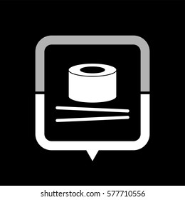 sushi -  black vector icon