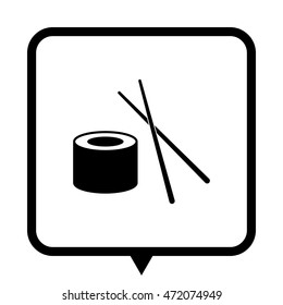 sushi - black vector icon ; message bubble