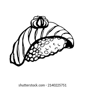 Sushi. Schwarz-Weiß-Illustration. Vektorclip-Kunst