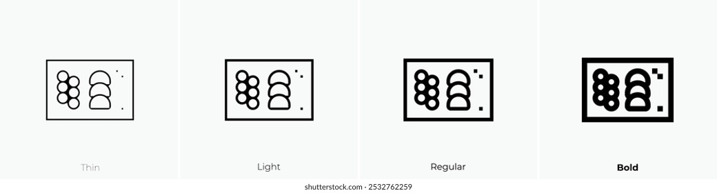 sushi board icon. Thin, Light Regular And Bold style design isolated on white background