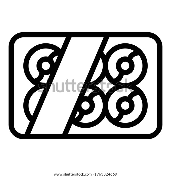 Sushi box icon. Outline Sushi box vector\
icon for web design isolated on white\
background