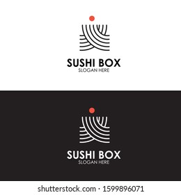 Sushi Box Logo Design Illustration