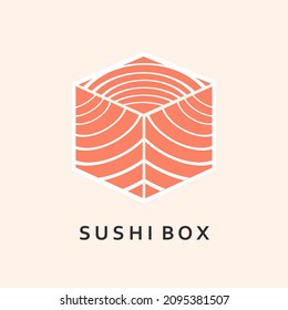 Sushi box logo from salmon