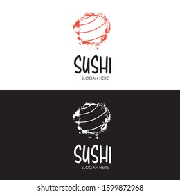 Sushi Brush Logo Design Illustration