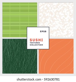 Sushi business card collection. Set of asian food identity cards. Vector illustration