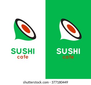 Sushi cafe or sushi bar vector logo. 