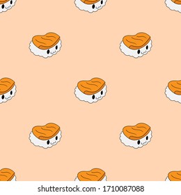 Dibujo de Sushi. Vector japonés. La comida japonesa.