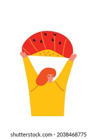 Sushi with cartoon people. Sushi and rolls logo for products, seafood shops, packaging and advertising. Vector flat illustration. Abstract flat stickers, emblems and labels for asian cuisine. 
