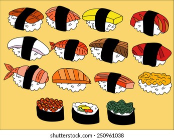 SUSHI Cartoon vector