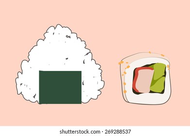 Sushi cartoon. Vector design.