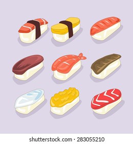 Sushi cartoon vector image