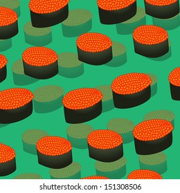 sushi with caviar of flying fish