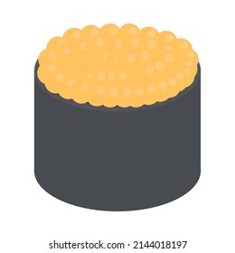 sushi with caviar icon isolated