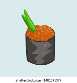 sushi with caviar vector logo japan food