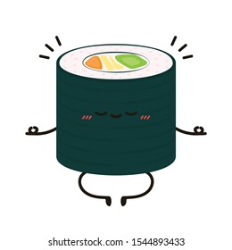 Sushi character design. Sushi vector. Sushi on white background.