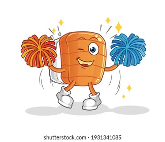 sushi cheerleader cartoon. cartoon mascot vector