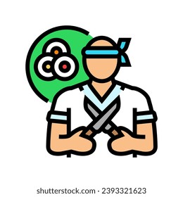 sushi chef restaurant color icon vector. sushi chef restaurant sign. isolated symbol illustration