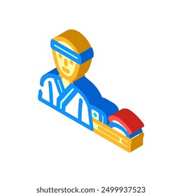 sushi chef restaurant isometric icon vector. sushi chef restaurant sign. isolated symbol illustration