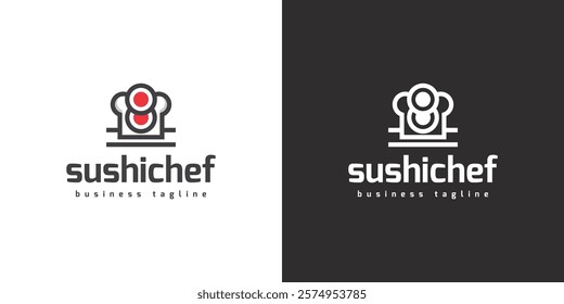 sushi chef vector logo design