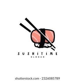 Sushi chopstick Japanese seafood restaurant logo design