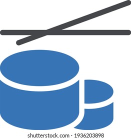sushi chopstick vector glyph colour icon