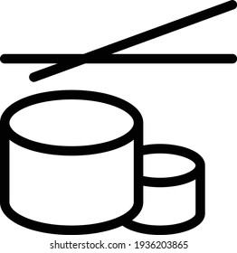 sushi chopstick vector thin line icon